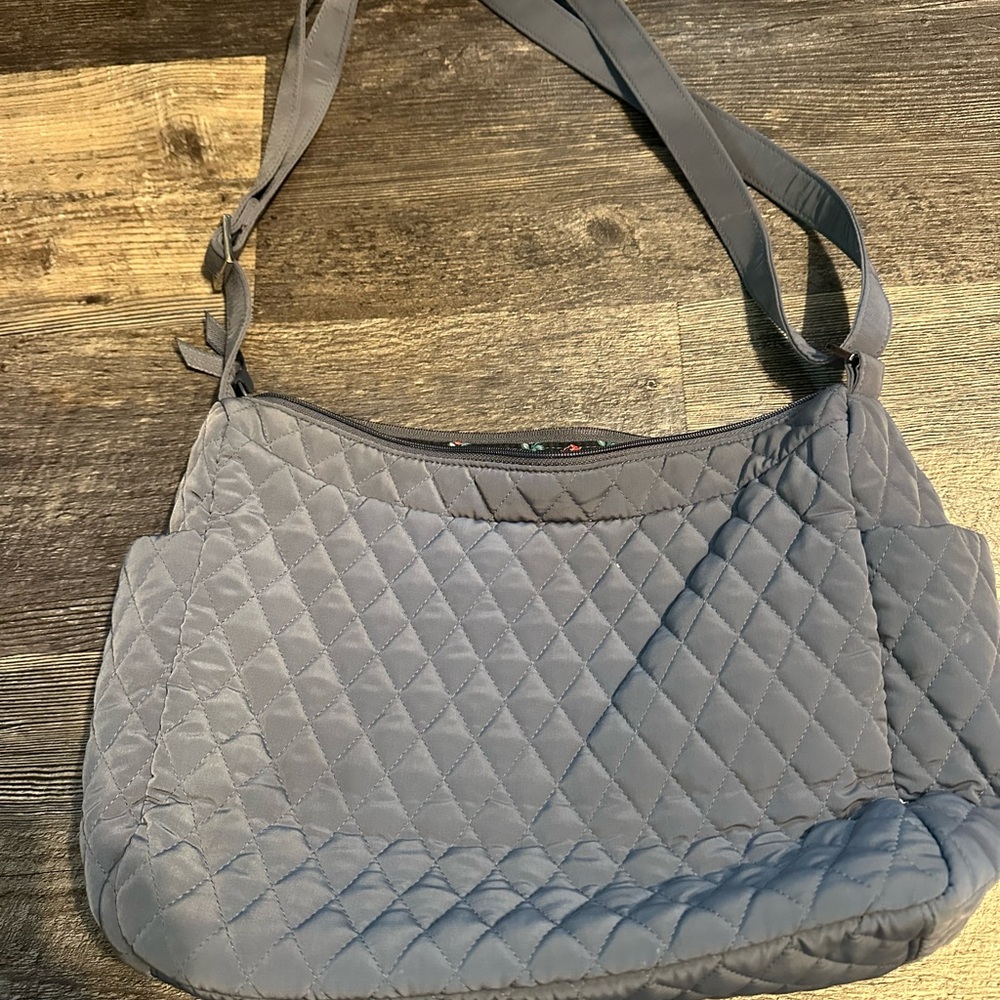 Vera Bradley Gray Quilted Shoulder Bag